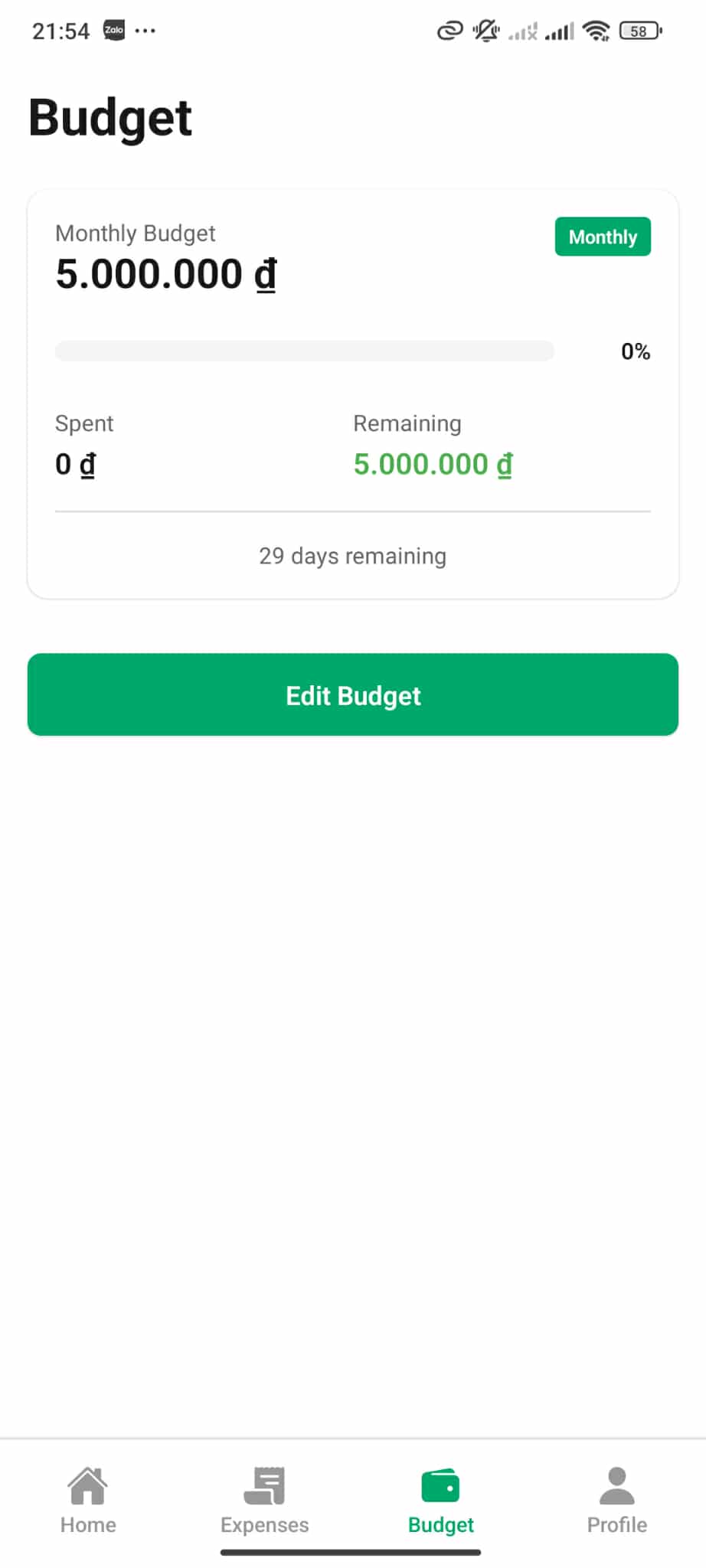 Thiết lập ngân sách